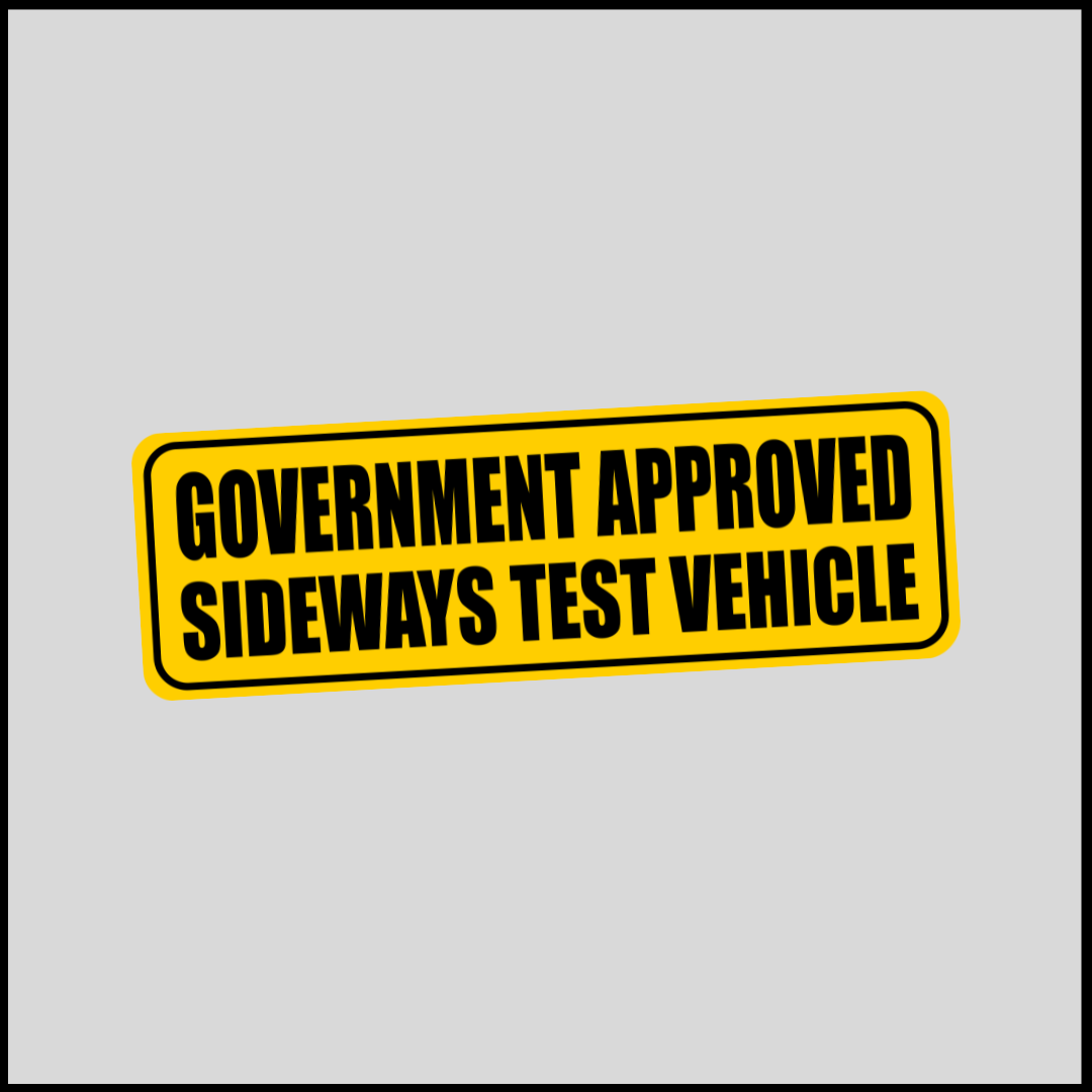 Govt Approved Sideways Test Vehicle Sticker