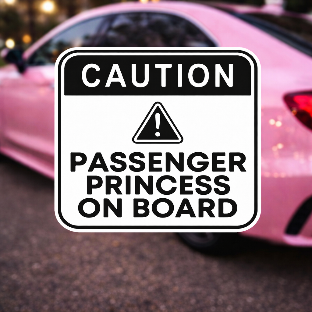Passenger Princess On Board  Sticker