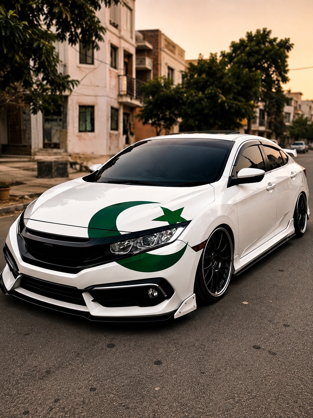 Pakistan Flag Crescent Star Decals - Green