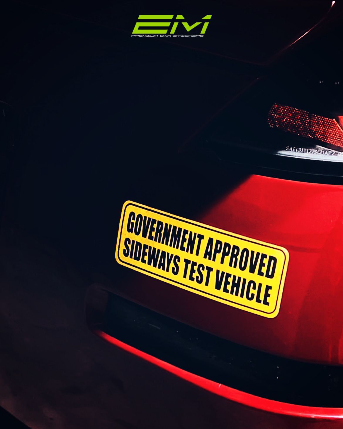 Govt Approved Sideways Test Vehicle Sticker