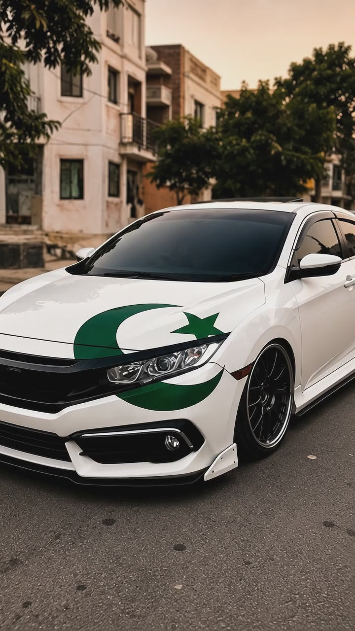 Pakistan Flag Crescent Star Decals - Green